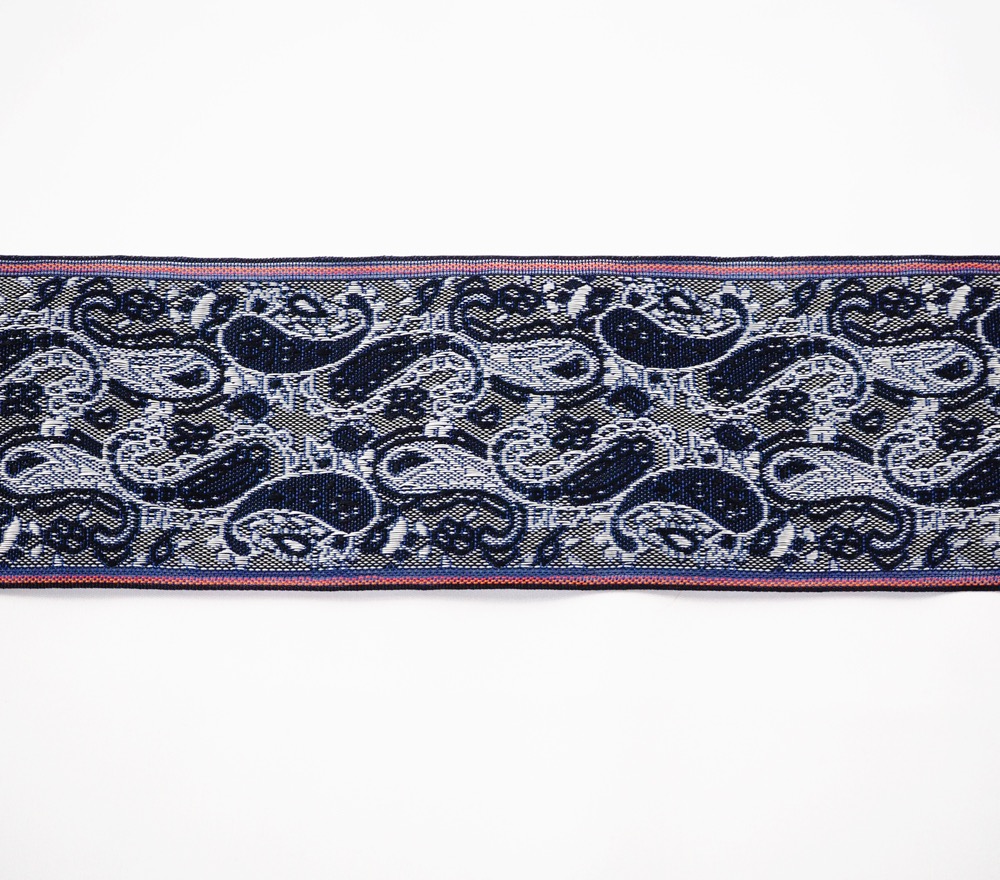 ペイズリー01/紺&times;白