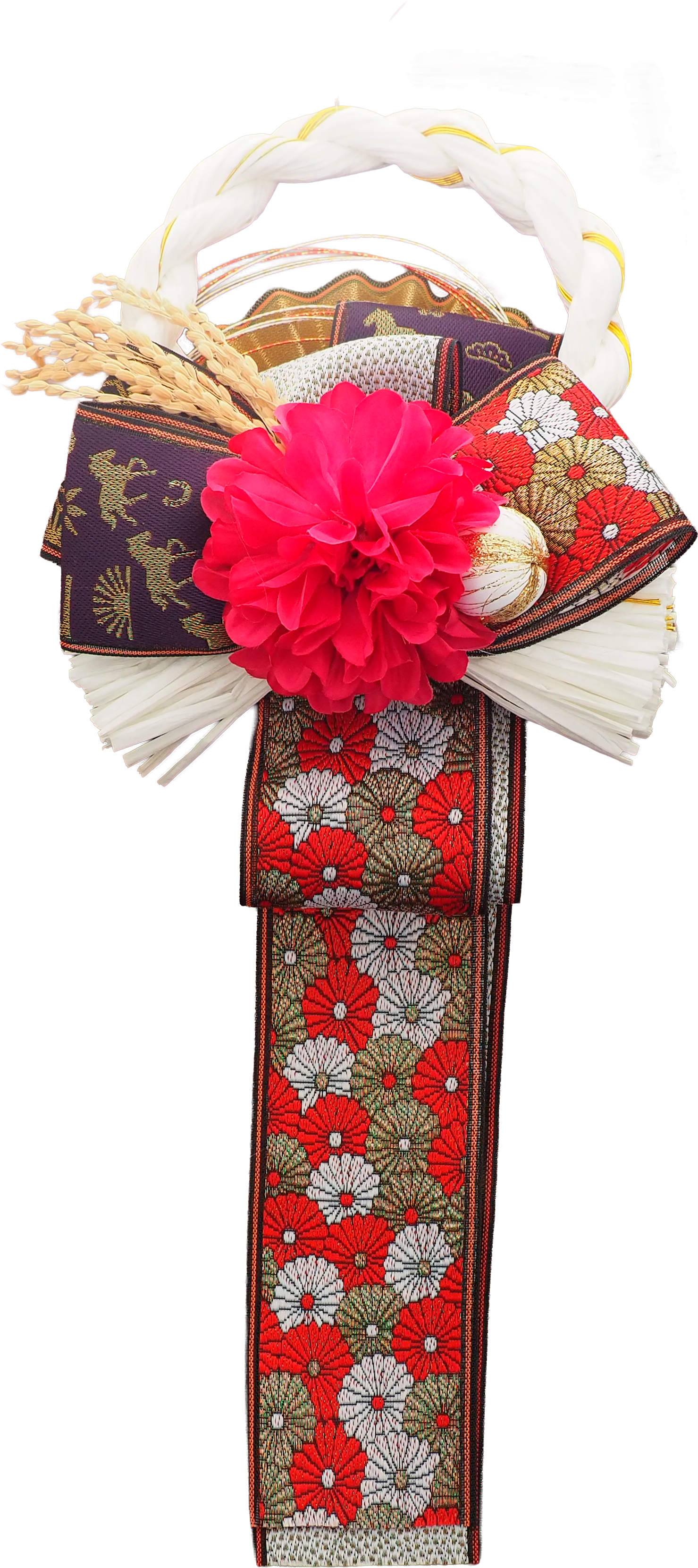 畳縁しめ縄リース完成写真